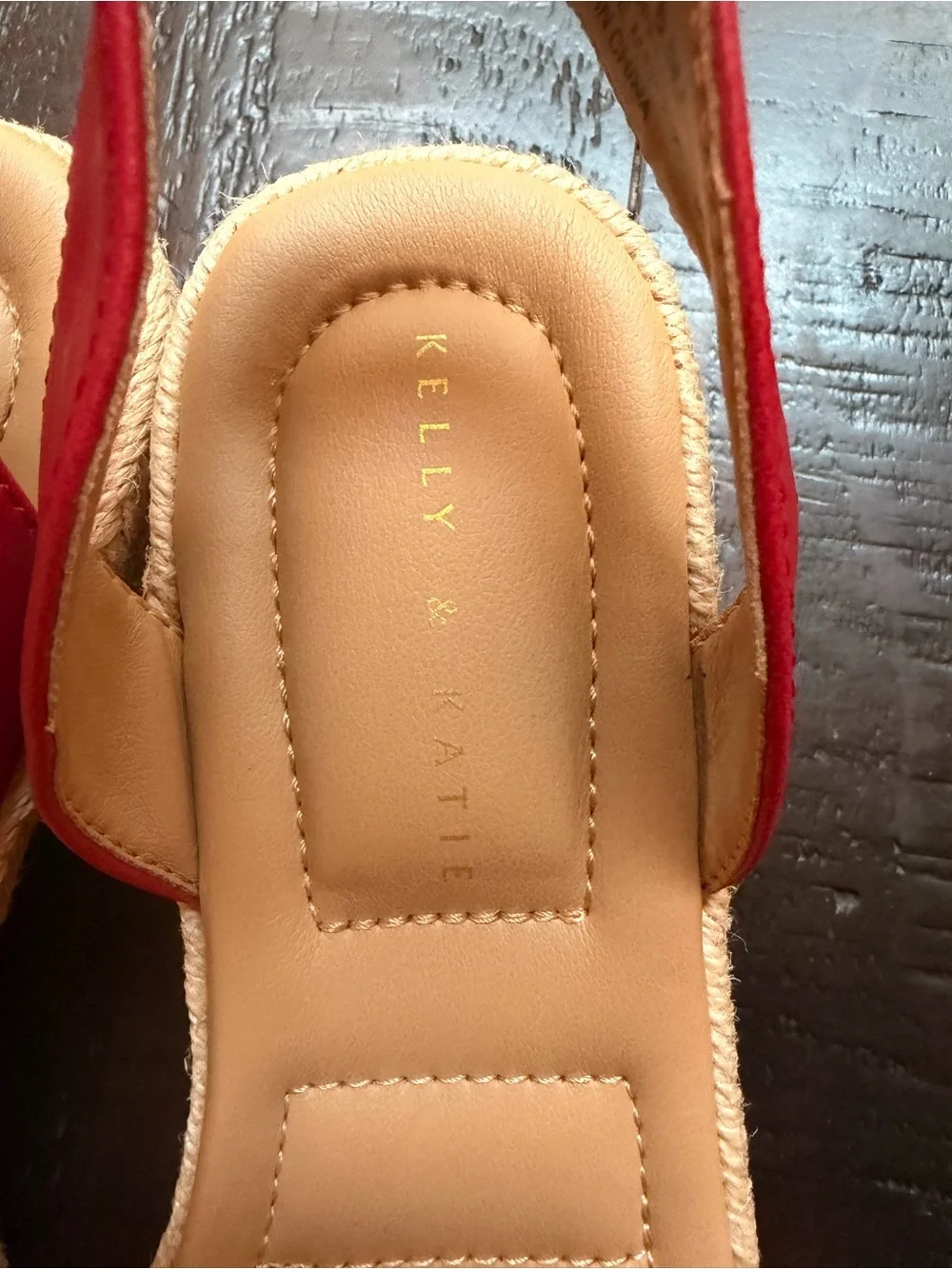 Kelly & Katie Red Ankle-Strap Espadrille Flats